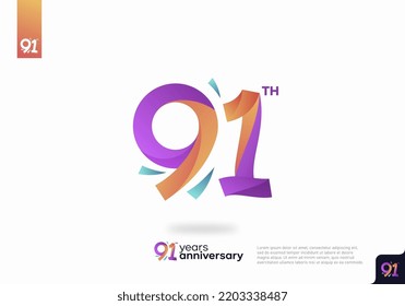 plantilla de diseño de 91 años