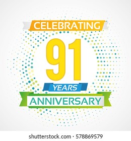 91 Years Anniversary Celebration Design.