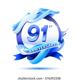 91 years anniversary celebration logo