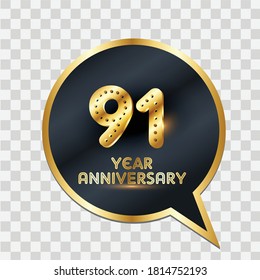 91 Years Anniversary Celebration Vector Template Design Illustration