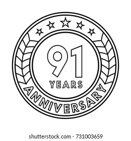 91 years anniversary logo template. 
