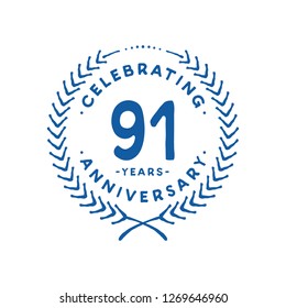 91 years design template. 91st vector and illustration.