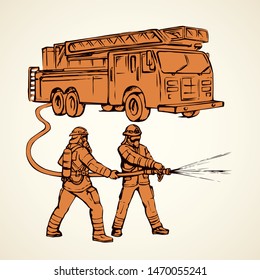 911 aid auto and hero male person on white street backdrop. Line red ink hand drawn save gear sign icon symbol sketch in modern art doodle cartoon graphic silhouette style pen on paper space for text