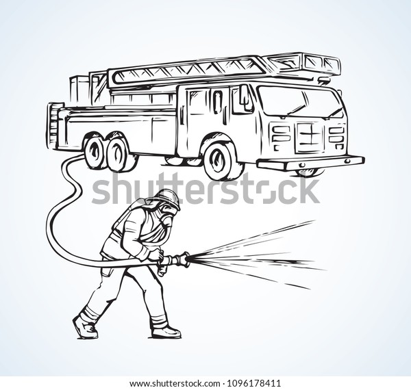 911 aid auto and hero male person on white street
backdrop. Line red ink hand drawn save gear sign icon symbol sketch
in modern art doodle cartoon graphic silhouette style pen on paper
space for text