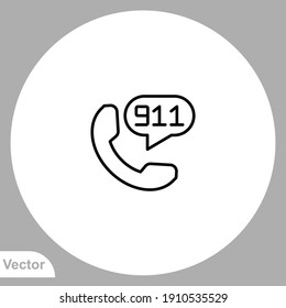 911 call icon sign vector,Symbol, logo illustration for web and mobile