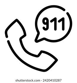 911 Call Line Icon Hintergrund Weiß