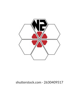 911 diamond shape alphabet letter pentagon geometric educational learning flower logo N Z