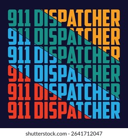 911 Dispatcher With American Flag Design Template
