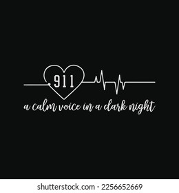 911 Dispatcher Calm Voice in a Dark Night svg