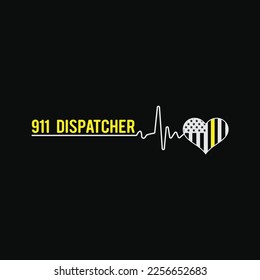 911 Dispatcher Heartbeat funny t-shirt design svg