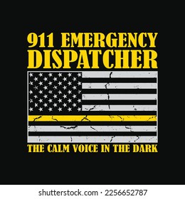911 Dispatcher Thin Gold Line Thin Yellow Line Flag svg