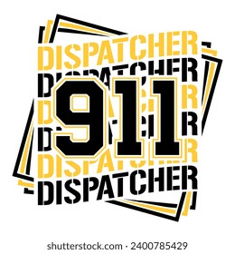 911 dispatcher wavy text shirt design