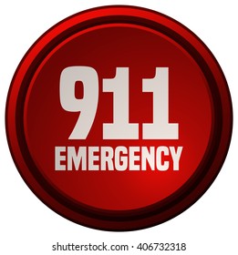 911 Emergency Button, Vector Illustration. 