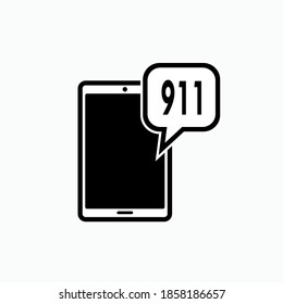 911 Emergency Call. Hotline Phone Number Symbol - Vector.