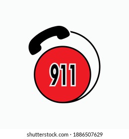 911 Emergency Call. Hotline Phone Number Symbol - Vector.