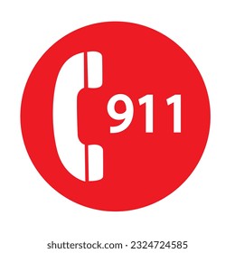 911 emergency call service icon. Vector illustration