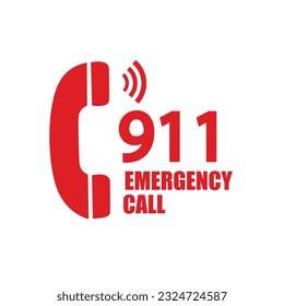 911 emergency call service icon. Vector illustration