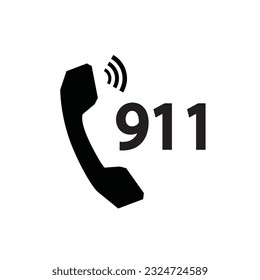 911 emergency call service icon. Vector illustration