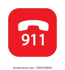 911 emergency call service icon. Vector illustration