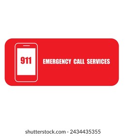Icono del servicio de llamadas de emergencia 911. Ilustración de vector