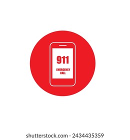 911 emergency call service icon. Vector illustration