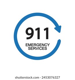 911 emergency call service icon. Vector illustration