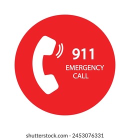 911 emergency call service icon. Vector illustration