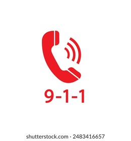 911 emergency call service icon. Vector illustration
