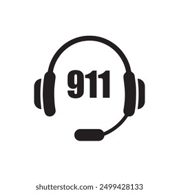 911 emergency call service icon. Vector illustration