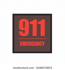 911 emergency call. Text. Vector template. 