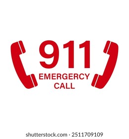 911 Emergency Call. Vector Illustration. 