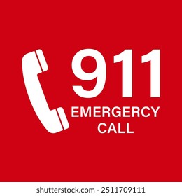 911 Emergency Call. Vector Illustration. 