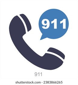 911 and emergency icon concept