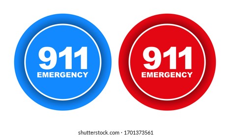 911 emergency sign on white background