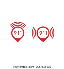 911 Emergency Vector icon design illustration Template