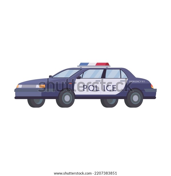 911 Emergency Vehicle Police Car Isolated Stock Vector (Royalty Free ...