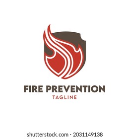 911 Fire shield logo illustration, suitable for fire prevention logo or fire safety logo or fire guard department. Suitable for T-shirt, Badge, Emblem, print. Isolated and editable color