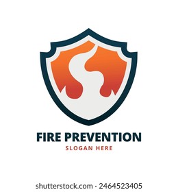 911 Fire shield logo illustration, suitable for fire prevention logo or fire safety logo or fire guard department. Suitable for T-shirt, Badge, Emblem, print. Isolated and editable color