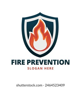 911 Fire shield logo illustration, suitable for fire prevention logo or fire safety logo or fire guard department. Suitable for T-shirt, Badge, Emblem, print. Isolated and editable color