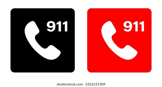 911 handset icon symbol simple design