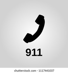 911 icon. 911 symbol. Flat design. Stock - Vector illustration