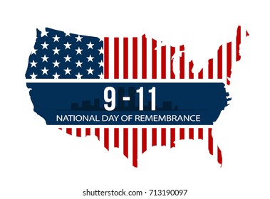 9/11 National Day of Remembrance, September 11, 2001. Vector illustration