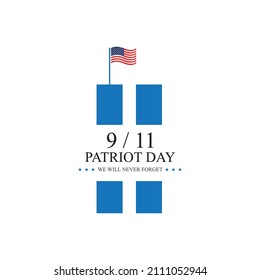 9-11 Patriot Day Always Remember logo illustration design