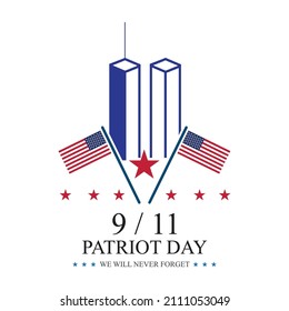 9-11 Patriot Day Always Remember logo illustration design