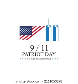 9-11 Patriot Day Always Remember logo illustration design