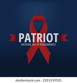 911 patriot day background, patriot day september black ribbon vector image. 