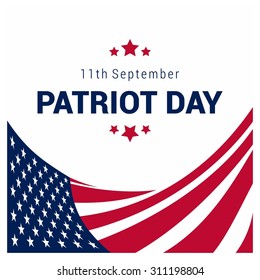 9/11 Patriot Day background, Patriot Day September 11, 2001 Poster Template, we will never forget you, abstract american flags background. Vector illustration for Patriot Day