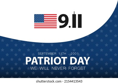9.11 Patriot Day Background. Twin Building. Vector illustration