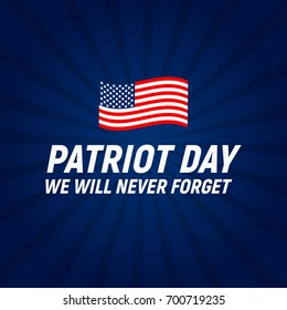 9/11 Patriot Day background We Will Never Forget  Poster Template Vector illustration EPS10