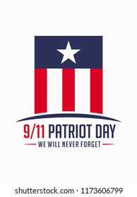 9/11 Patriot Day. September 11, 2001. United States Memorial Day. We Will Never Forget. Twin Towers. Vector illustration. Eps 08.